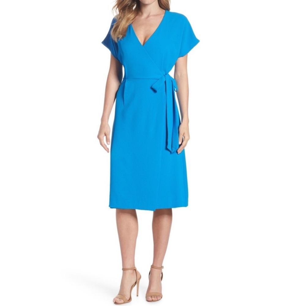 Felicity & Coco Rita Side Wrap Up Side Tie Short Sleeve Empire Waist Dress